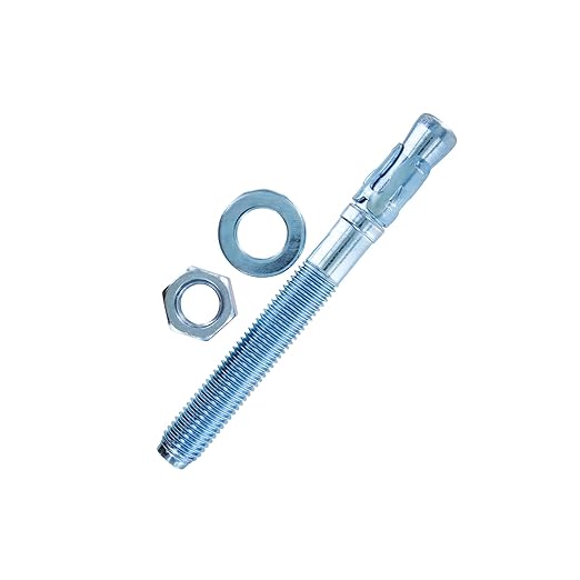 Conquest 3/4" x 7" Zinc Plated Wedge Anchors (Box of 10) – High Performance Concrete Anchors – Rust Resistant Zinc Plating for Dry Interior Environments – Heavy Duty Fastener for Concrete