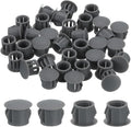 uxcell 58Pcs 10mm(3/8") Nylon Hole Plugs, Flush Type Panel Round Snap in Fastener Knockout Locking Plugs for Furniture Insert End Caps Panels, Gray