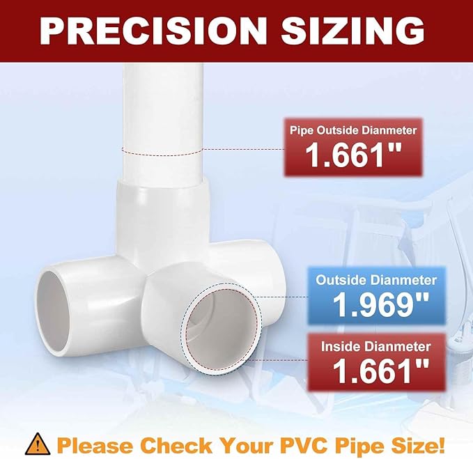 2Pcs 1 1/4" Elbow PVC Fitting, SCH40 4-Way Tee Furniture Grade PVC Pipe Fitting, DIY Corner Elbow Connector for Building Furniture, Greenhouse Frame Connection, Socket x Socket