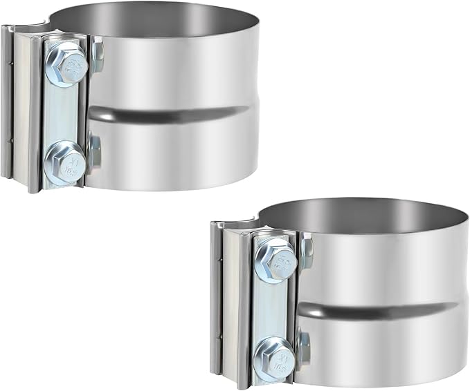 5 Inch Exhaust Clamp,5 In Lap Joint Exhaust Band Clamp Stainless Sleeve Coupler For Mufflers,Exhaust Pipe(2 PCS)