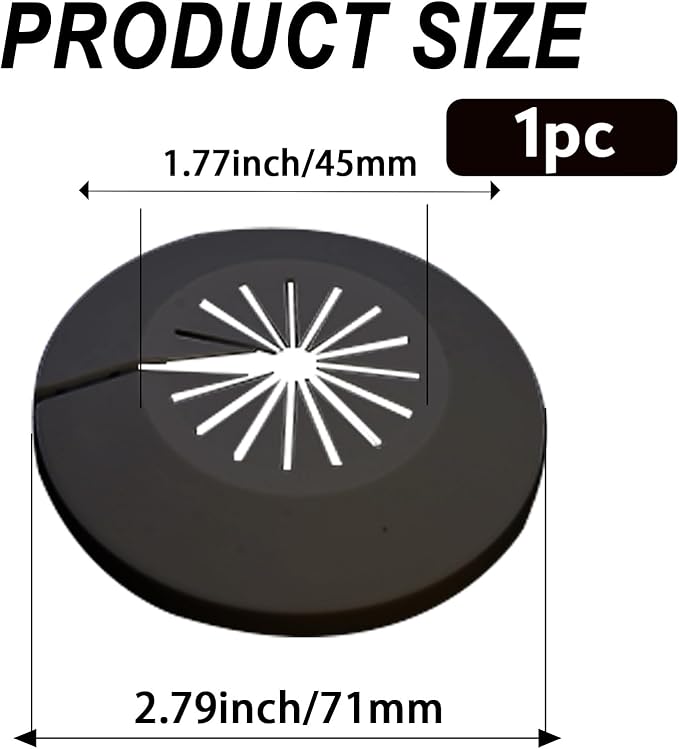1 Piece Pipe Cover Flange Decoration Fit 0.59 to 1.77 inch Outer Diameter Pipe (15-45mm), PP Plastic Radiator Escutcheon Plate, Plumbing Cover Plates for Floor Wall Tube Decor, Black