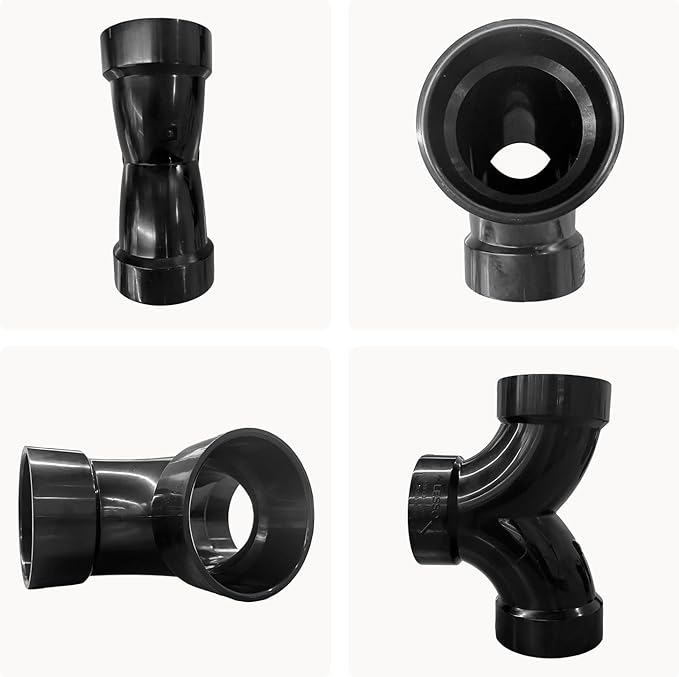 Lesso 3''Double Degree 90 ELBOW ABS pipe fittings Black, 3 Inch
