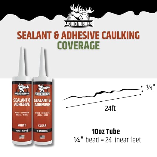 Liquid Rubber Caulk - Hybrid Silicone Adhesive and Protective Sealant, Clear, 4 Pack