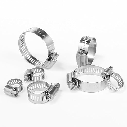 LOKMAN 20 Pack Stainless Steel Hose Clamp Adjustable 1-5/8'' - 2-1/2'' (40-63mm) Worm Gear Hose Clamp, Metal Fuel Line Pipe Clamp for Plumbing, Automotive And Mechanical Application