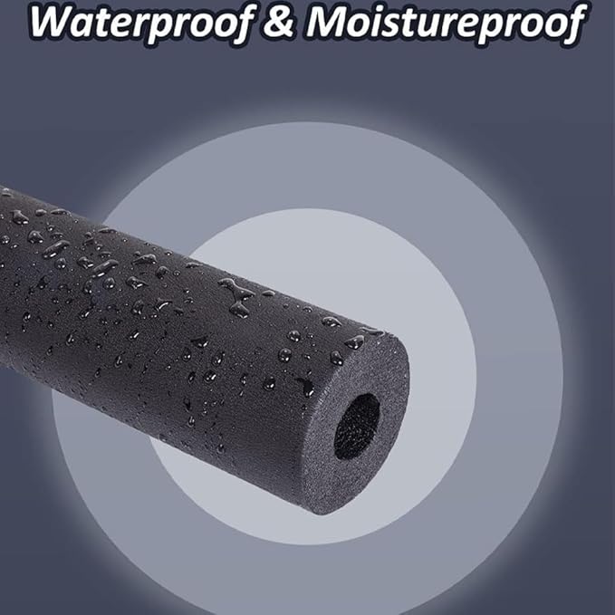 2pcs Pipe Insulation Foam Tube 5/8" ID*3/8" Foam Tubing Black Pipe Cover Heat Preservation for Outdoor Water Pipe Insulation,AC Unit, Guitar Stands, Exercise Machine Handle and Roof Rack Etc