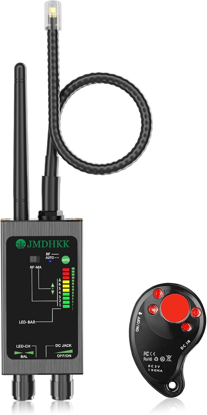 JMDHKK M8000 Hidden Camera Detector, Bug Detector,Camera Finder, Signal Detector for Hotels, Travels, Vehicles, Offices, Public Fitting Rooms (Black)