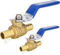 HeSun 30-PCs PEX Ball Valves, 3/4-Inch Brass Crimp Pex Valve for Hot and Cold Water, 1/4 Turn Full Port Shut-off Valve, ASTM F1807, Blue