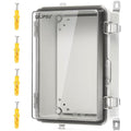 QILIPSU UL94-V0 Outdoor WiFi Enclosure 13.8"x9.9"x5.9" Waterproof Electrical Junction Box PC/ABS Alloy Plastic Clear Hinged Door IP66 Weatherproof for Project Solar Network Router Pump Control
