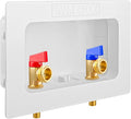 Washing Machine Outlet Box with Center Drain, 1/2" Sweat MIP Inlet x 3/4" MHT Outlet Connection with Hot and Cold 1/4-turn Shut-off Ball Valve