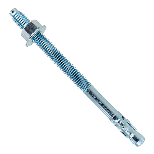 Conquest Zinc Plated Carbon Steel Concrete Wedge Anchors 1/2" x 7" - Heavy Duty Anchor Bolts for Interior Dry Environments and General Purpose Use (25 Pack)