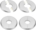 PATIKIL Wall Split Flange 80mm / 3.1" OD, 4 Pcs Round Escutcheon Plate Cover PPR Plumbing Cover Plates with Self-Adhesive Tape for 22.5mm / 0.9" Dia Water Pipe Faucet, Silver