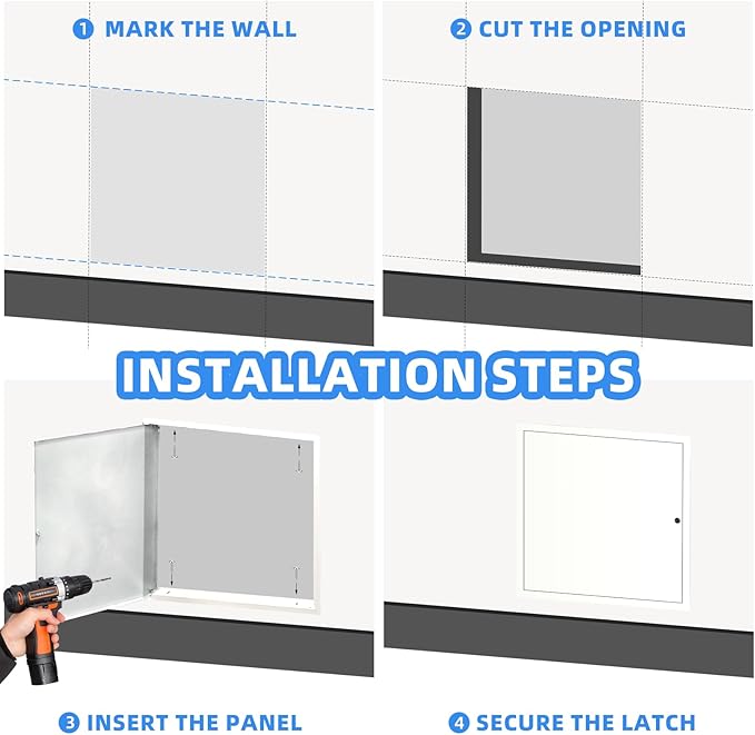 18" x 18" Metal Access Panel, 1MM Thickened Access Panel for Drywall, Aluminum Access Panel for Walls and Ceilings, Rust-Resistant and Easy-to-Install Drywall Access Panel