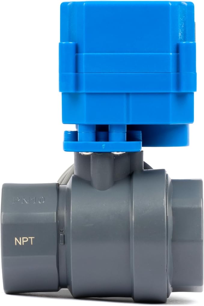 U.S. Solid 1 inch UPVC Motorized Ball Valve - AC 85V-265V Plastic Electrical Ball Valve with Full Port, 2 Wire Auto Return, Normally Closed