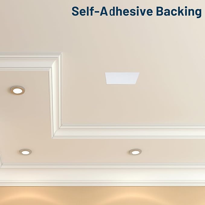 6 Pcs 5 x 3 Inch Flat Blank Plate Wall Hole Covers Ceiling Covers Plate with 48 Pcs Double Faced Adhesive Tape for Floor or Wall(5 x 3 Inch)