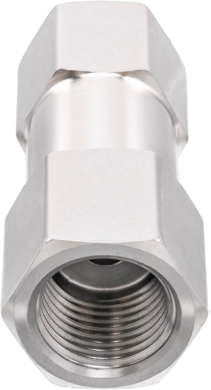 Yoebor 304 Stainless Steel Detachable Check Valve One Way Non-Return Valve for Water Oil Gas, 1pc (Fnpt x Fnpt, 1/4")