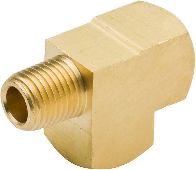 Legines Brass Street Tee 1/4" NPT Female x 1/4" NPT Male x 1/4" NPT Female Pipe Fitting, Barstock Male Run Tee (Pack of 2)