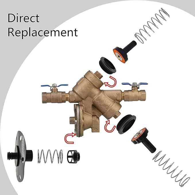 Generic 3/4""-1"" Complete Backflow Repair Kit for 975XL 975XL2 Backflow Preventer Complete Internal Poppets Springs Seats Replacements RK34-975XLC, Black