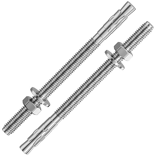 10Pcs 1/4x4 Inch Standard Fasteners for Heavy-Duty 304 Stainless Steel Wedge Anchors for Cement and Concrete