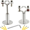 Piutouyar 2 Pcs Stainless Steel Wall Mount Ceiling Mount Pipe Support, Adjustable Pipe Ceiling Bracket Clamp Pipe Straps Fit for Dia 19mm(1/2inch) Pipe with Screws