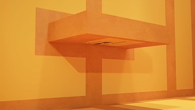 Floating Shower Bench Kit with Orange Waterproof Board - Original Shower Bench Bracket, Bath Bench Seat Bathroom Décor, Bathroom Accessories (10X72)