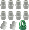 10Pcs 1/2 inch NPT Male Thread PVC Pipe Fitting Adapter Connector(Socket x NPT Male), Pipe Connectors, 1/2 inch Pipe Fitting, Pipe Coupling for Plumbing Water Line, Schedule 40, White