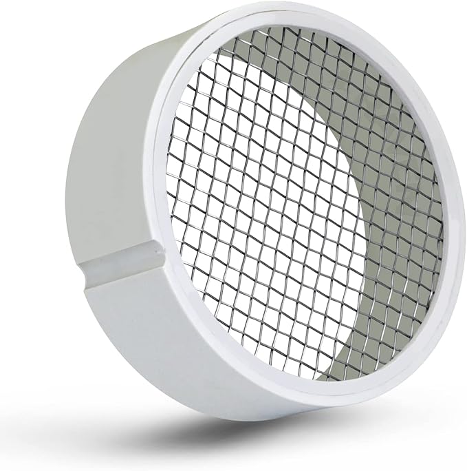 Raven R1510 PVC Termination Cap Mesh Screen Vent Cover, Furnace & Roof Vent Cap, Stainless Steel Wire Round Exhaust Pipe Cover End 4" Inner & 4.5" Outer Diameter