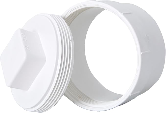 6" Pvc Sewer Cleanout Adapter With Plug Pipe Cover Cap Fitting,PVC DWV Drainage Sewer Cleanout for Outdoor Garden (6 inch)