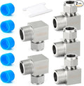 TAISHER 2PCS 304 Stainless Steel Square 90 Degree Compression Tube Pipe Fitting Connector, 1/4" Tube OD x 1/4" NPT Male Adapter