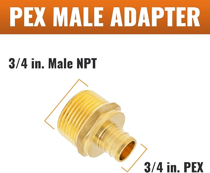 SUNGATOR 6-Pack 3/4" PEX Male Adapter, No Lead Brass, UPC Certified