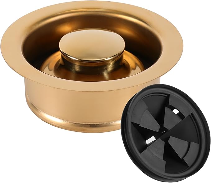RQYEKDO Garbage Disposal Flange Stopper Collar Sink Baffle Kit, Fit Universal 3-1/2 Inch Standard Sink Drain Hole，Kitchen Sink Flange Stopper Replacement Accessories,Stainless Steel (gold)