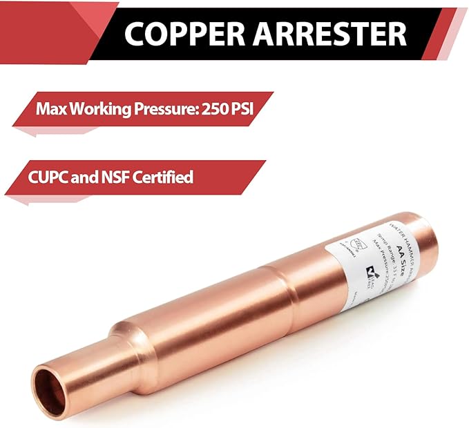 5-Pack EFIELD MH-260 1/2-Inch Straight Male Sweat Copper Water Hammer Arrestor For Potable Water, Plumbing Application,(HAMMER023-5PCS)