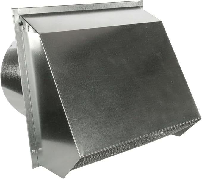 RDP Hooded Wall Vent with Screen and Damper (4 Inch, Galvanized)