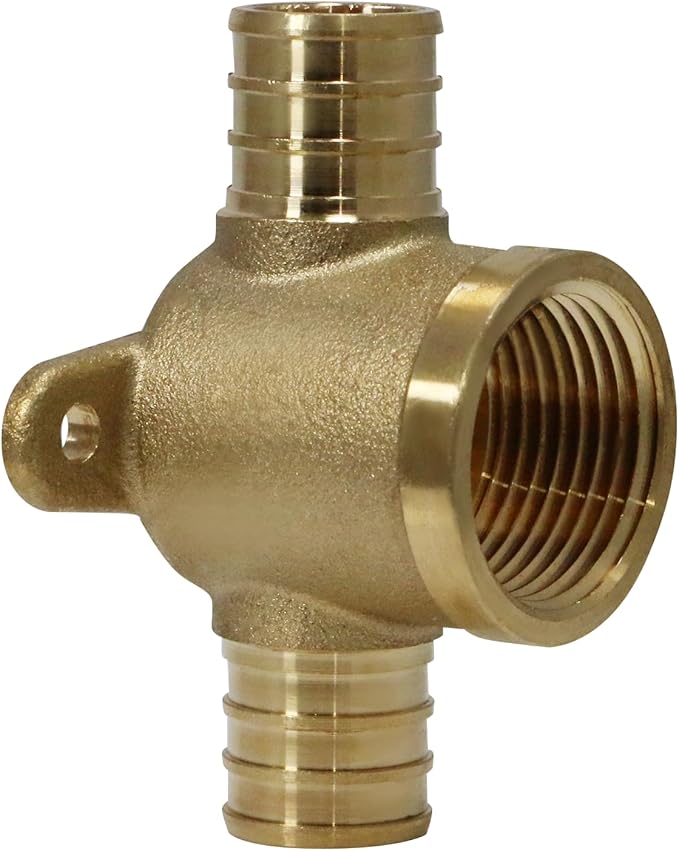 XFITTING Barb Crimp Pex 1/2 inch x 1/2 inch x 1/2 inch Female NPT Tee, Pex Female NPT Tee, 26-2-5=10XX, 10 Pieces