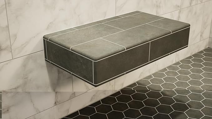 The Original Floating Shower Bench Kit­® with Wedi® Building Boards & Original Shower Bench Bracket® (12x60)-Ideal for New Constructions or Bathroom Reno'sShower Projects, Shower Bench Kits,