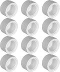 YSIL 3/4 Inch PVC End Cap Plug, Female Threaded Plug, PVC Water End Cap Connector Pipe Fittings for Plumbing Water Line (12 Pack) White