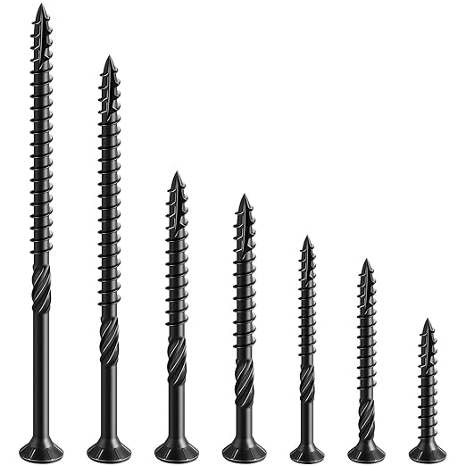 #10 * 3-1/2" Black Deck Screws, (58pcs) 1 lbs.Exterior Wood Screws, Rust Resistant Epoxy Coated, Bronze, T20 Star Bit