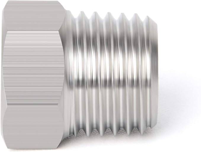 TAISHER 16PCS Stainless Steel Outer Hex Thread Socket Pipe Plug Fitting 1/8" 1/4" 3/8" 1/2" NPT Male