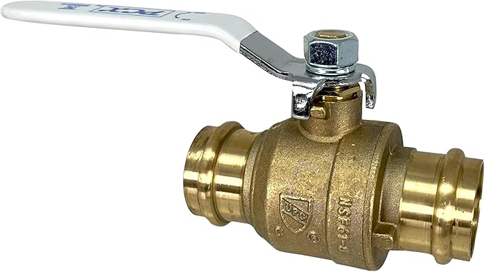 [2-Pack] PROCURU 1-1/4 Inch (1.25") Press Copper Ball Valve, Heavy Duty Brass Body, Full Port, LF Certified Safe (3BP125-2P)