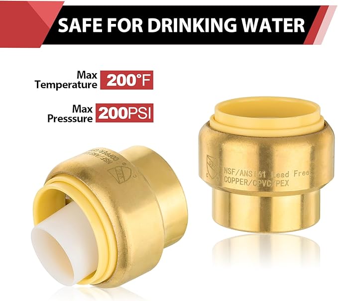 (Pack of 10) EFIELD 3/4 Inch Plug End Cap Push-Fit Fitting to Connect Pex, Copper, CPVC with Disconnect Clip,(PF100)