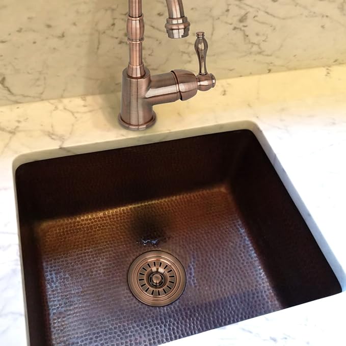 Akicon Kitchen Sink Antique Copper Finish Garbage Disposal Flange Stopper, One Size Disposal Rim, Fit 3-1/2 Inch Standard Sink Drain Hole 2.85" Height