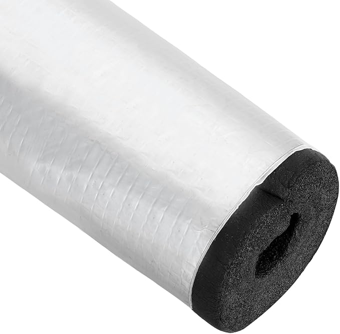 PATIKIL Pipe Insulation Foam Tube, 3.3FT Length Self Adhesive Pipe Freeze Protection Wrap with Aluminum Foil 2"(48MM) ID x 3cm Thickness for Outdoor Winter Irrigation