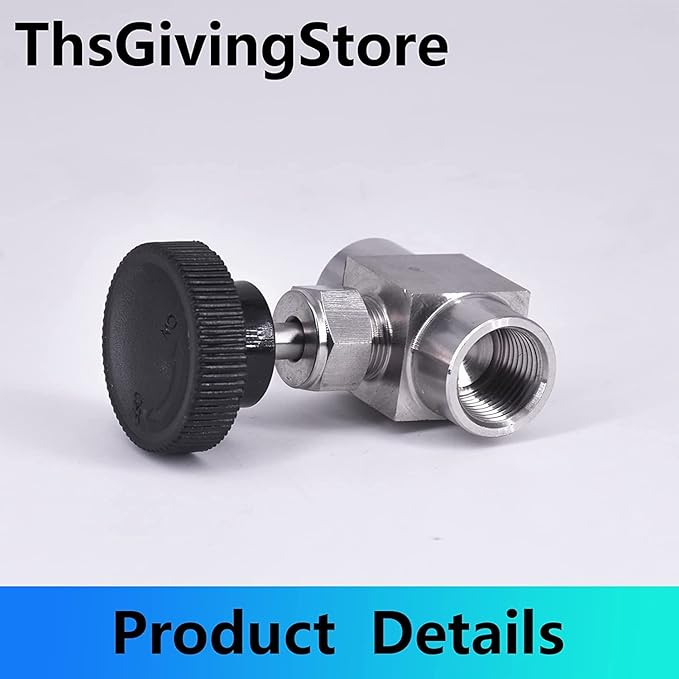 1/8 1/4 3/8 1/2 Inch NPT Valves 304 Stainless Steel NPT Female Needle for Valve Flow Control Water Gas Oil (NPT 3/8)