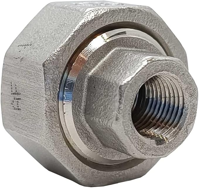 AF Hydro Stainless Steel SS316 Union Pipe Fitting, 1 1/2''NPT Female Thread, Pressure Rating up to 150 PSI, Class 150 Connector Adapter