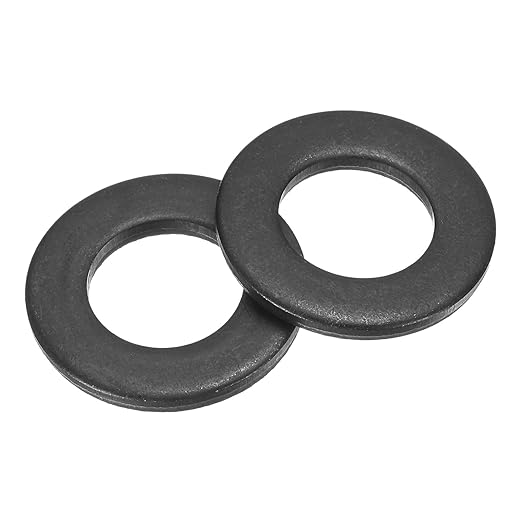 uxcell 50Pcs M12 Fender Washers, Carbon Steel Flat Washer 24mm OD, 2.5mm Thickness, Metal Gasket for Screws and Bolts, Black Oxide