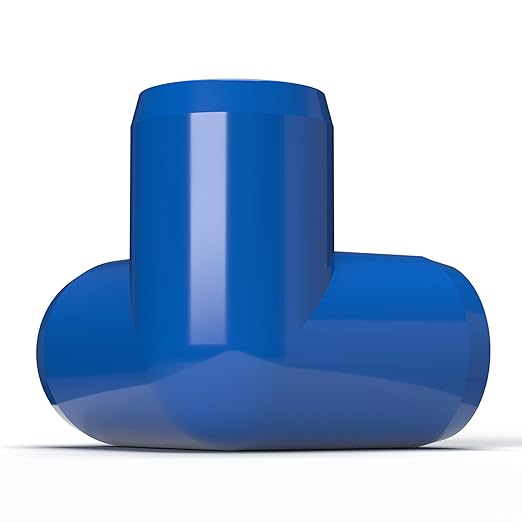 FORMUFIT 1/2” 3-Way Elbow Furniture Grade PVC Fitting in Blue, Made in USA, UV-Resistant, Impact-Proof, 0.840” Actual Socket Diameter (Pack of 10)