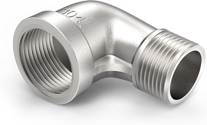 ChillWaves 304 Stainless Steel Pipe Fitting, 90 Degree Elbow 1-1/2" NPT Male x 1-1/2" NPT Female Thread Adapter(1-PACK)