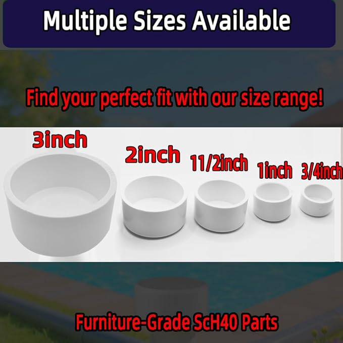 20Pack 1inch PVC Pipe End Cap Fitting,Schedule 40, 1" PVC Pipe End Cap Plug Adapter for Cold Water Supply Lines, Garden Irrigation,Pipe Fitting Systems& DIY Garden Shelf,White.