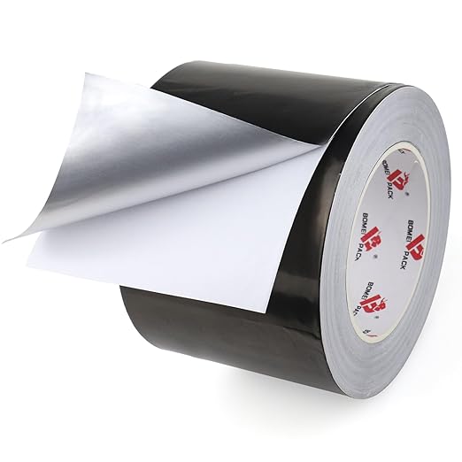 BOMEI PACK Black Aluminum Tape - HVAC Sealing & Patching Hot & Cold Air Duct Tape - 4 Inch