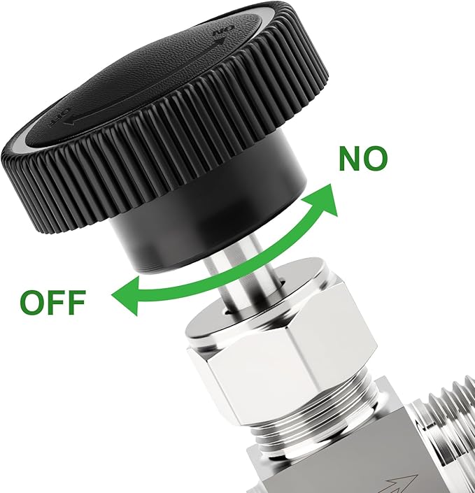TAISHER 1PCS 304 Stainless Steel Straight Needle Valve 3/8" NPT Male For Flow Control Water Gas Oil