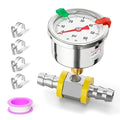 0-60PSI Stainless Steel Glycerin Filled Fuel Pressure Gauge 1.5" Dial Size, 1/8" NPT Back Mount, with 3/8" Barb Fuel Line Pressure Adapter, for Water, Oil, Air, Pressure Test